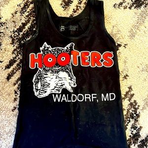 RETRO hooters uniform with location. Delightfully tacky yet unrefined on back.